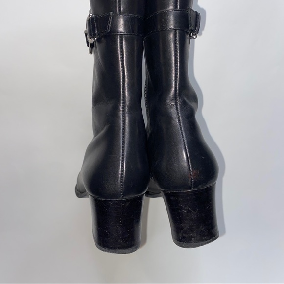 Coach Irina Black Leather Block Heel Bootie 6.5 - Picture 4 of 10